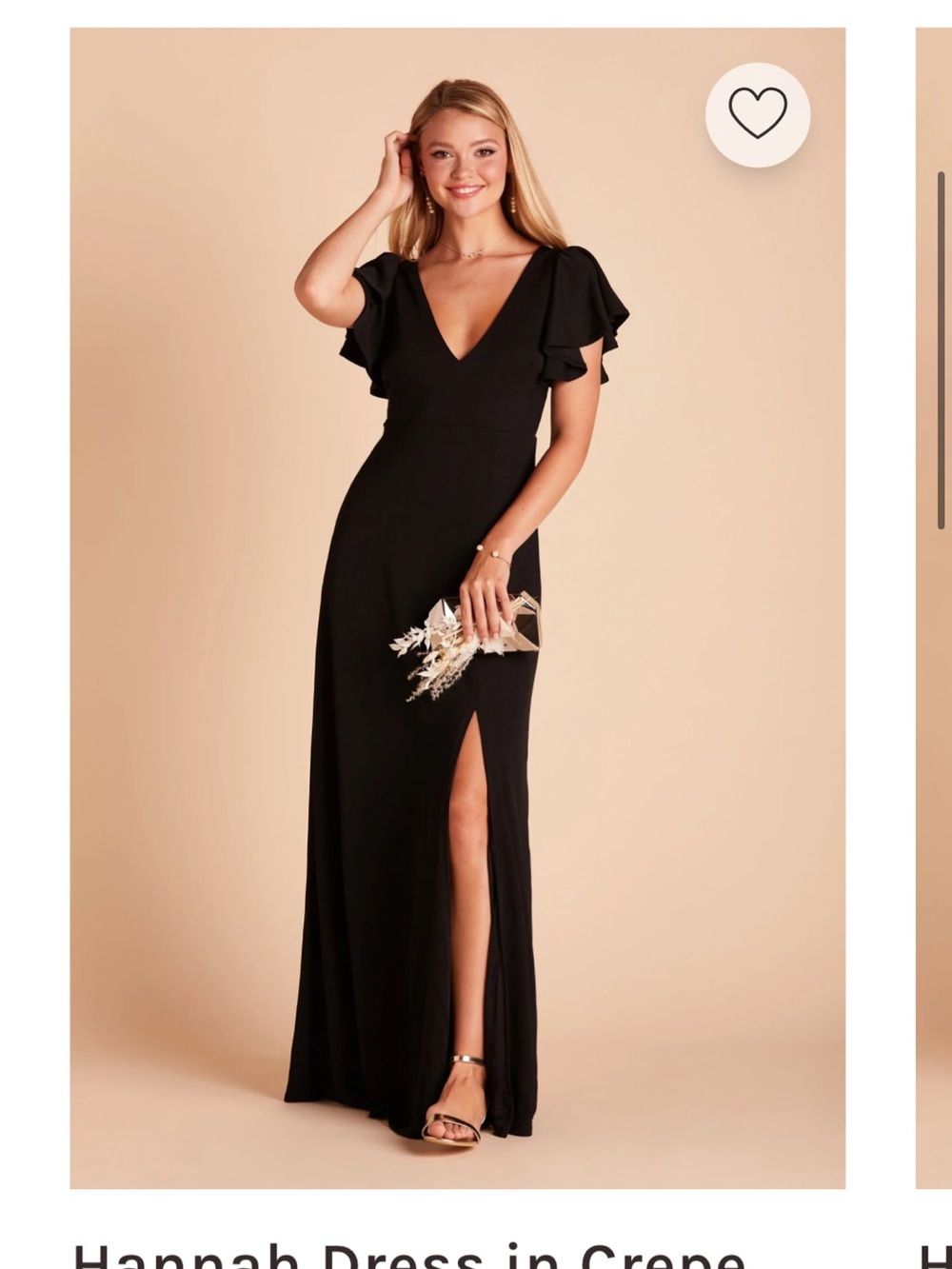Birdy Grey Black V-Neck Maxi Dress with Flutter Sleeves